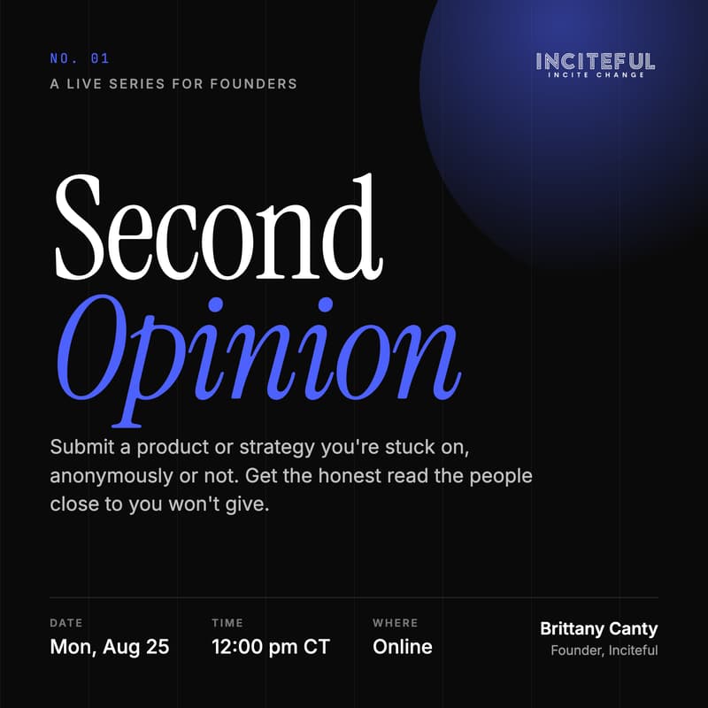 Cover Image for Second Opinion: Honest Feedback, Live (August)