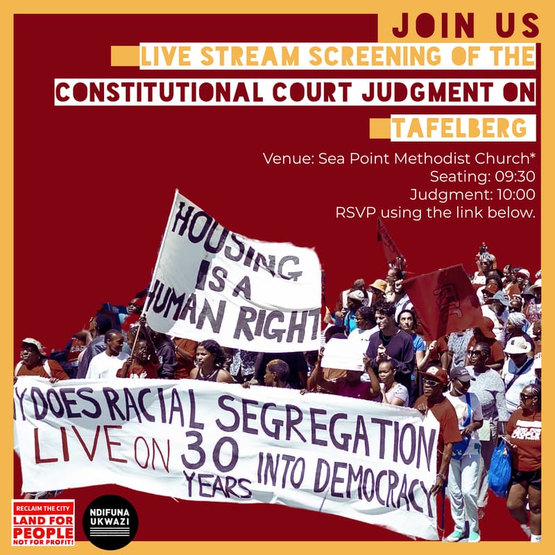 Cover Image for Live stream screening of the constitutional court judgment on Tafelberg