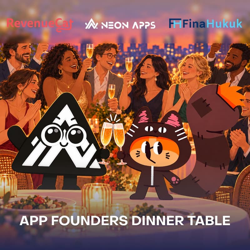 Cover Image for RevenueCat × Fina Hukuk × Neon Apps App Founders Dinner Table