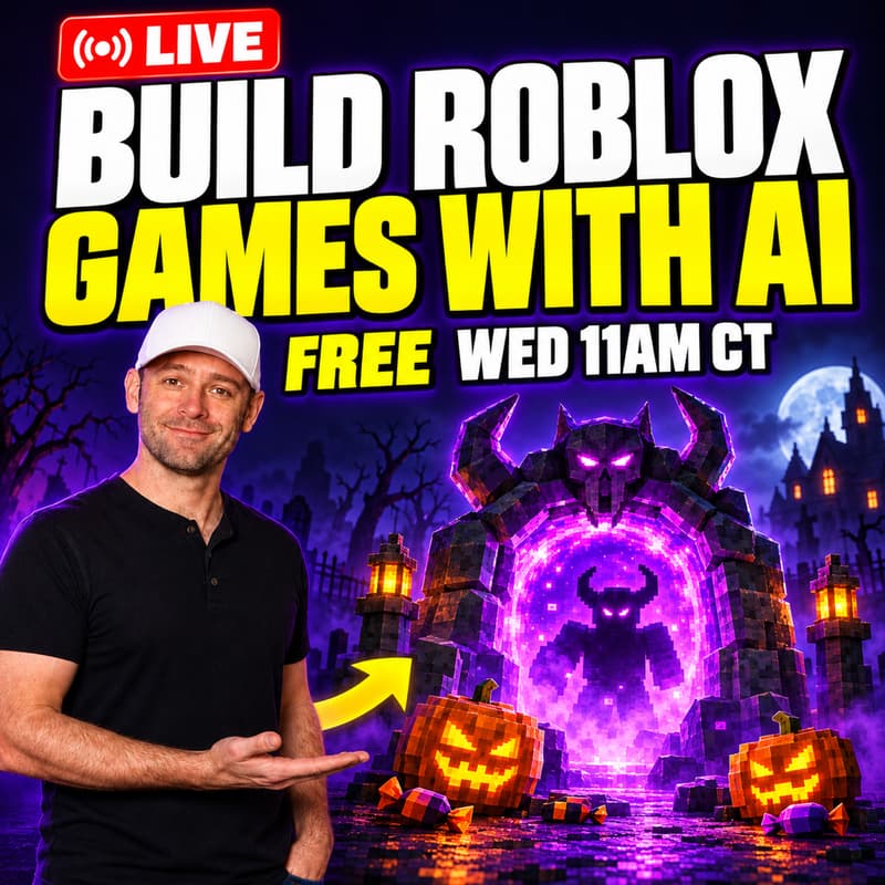 Cover Image for PlayUGC Live: Build a Roblox Game With AI (Free Webinar)