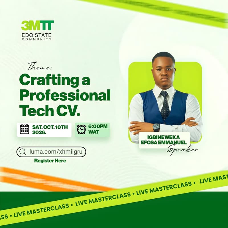 Cover Image for Live Masterclass: Crafting a Professional Tech CV