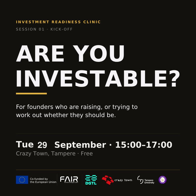 Cover Image for Ready to raise? Investment Readiness Clinic