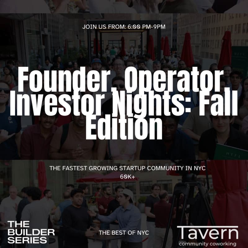 Cover Image for The Builder Series: Founder, Investor & Operator Nights - Oct. 22nd