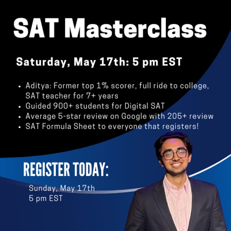 Cover Image for SAT Webinar: May 25th at 8 pm EST (SAT Formula Sheet)