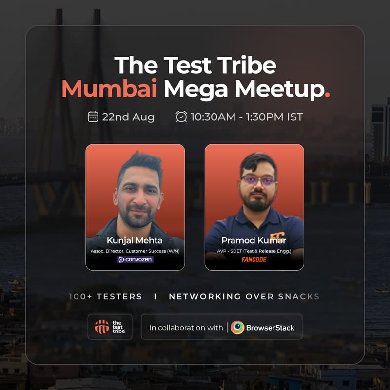 Cover Image for The Test Tribe Mega Meetup - Mumbai