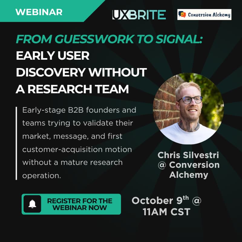 Cover Image for From Guesswork to Signal: Early User Discovery Without a Research Team - Webinar