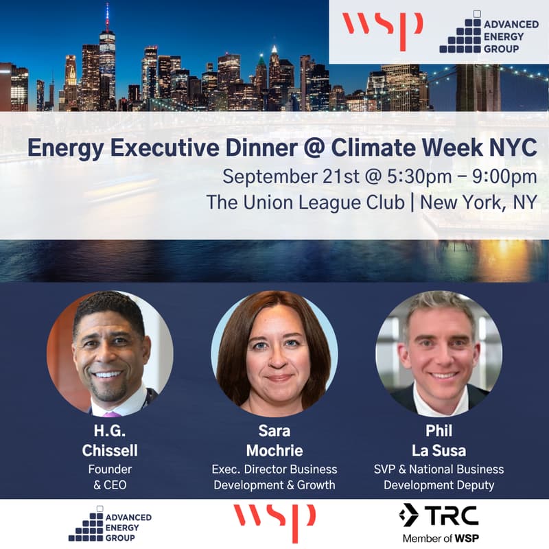 Cover Image for AEG & WSP USA Energy Executive Dinner @ Climate Week NYC
