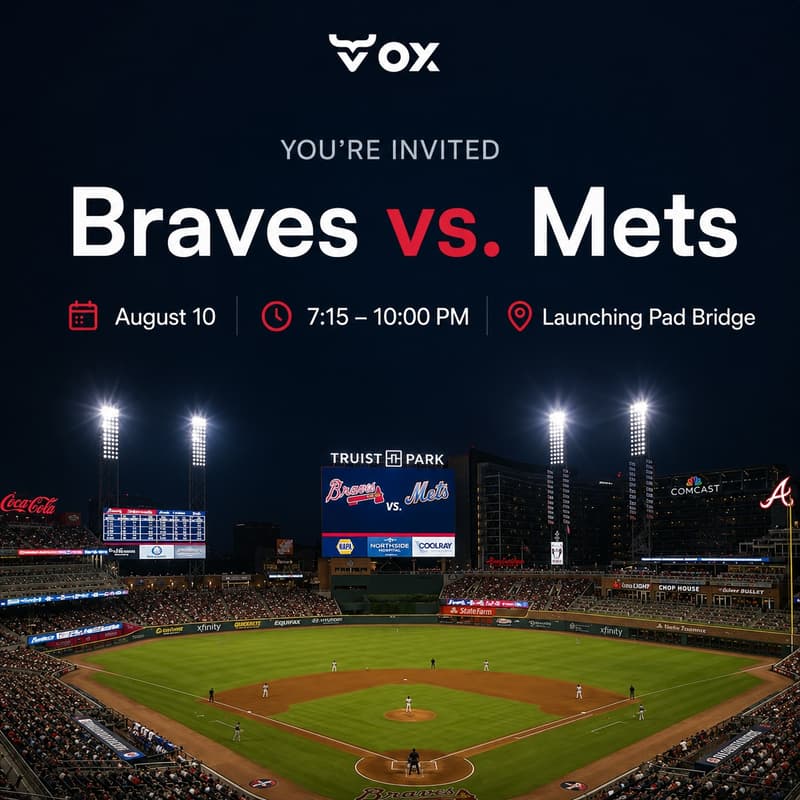 Cover Image for Join OX Security for a Private Evening at the Atlanta Braves vs. New York Mets Game | Monday August 10th | Cyber Security Leaders