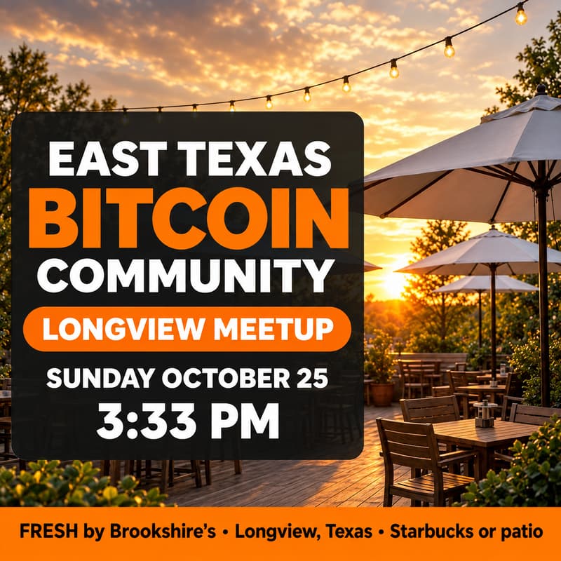Cover Image for East Texas Bitcoin Community - Longview Meetup
