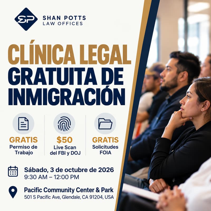 Cover Image for Clínica Legal Gratuita de Inmigración (Permisos de Trabajo Gratis)