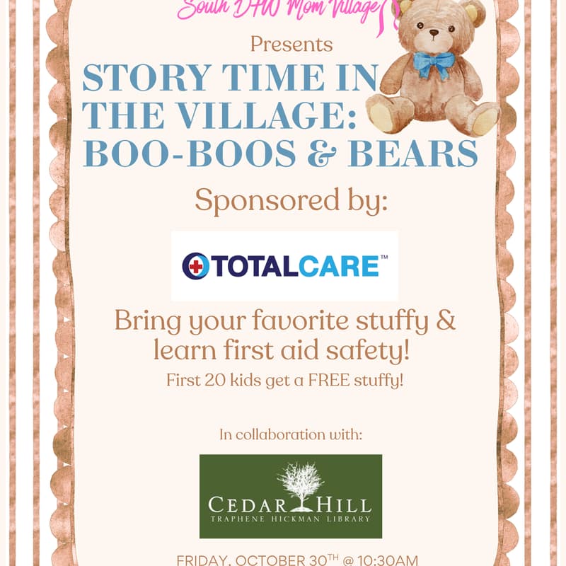 Cover Image for October 30th: Story Time In The Village: Boo-Boos & Bears!