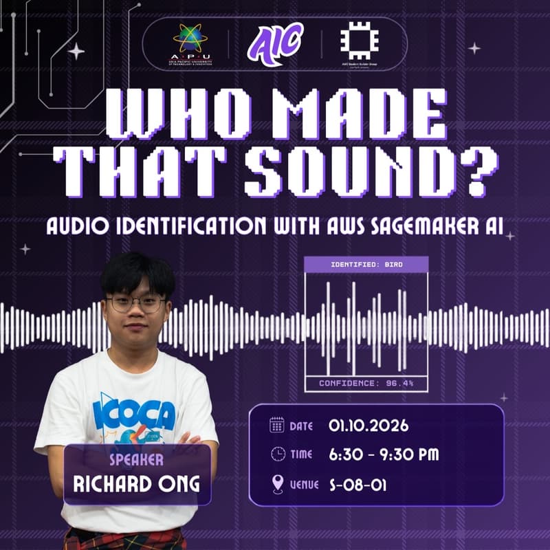 Cover Image for Who Made That Sound? Audio Identification with AWS Sagemaker AI! | By APU AIC and AWS SBG APU