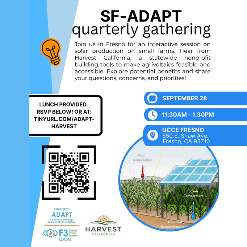 Cover Image for SF-Adapt Quarterly Gathering: Agrivoltaics Listening Session with Lunch