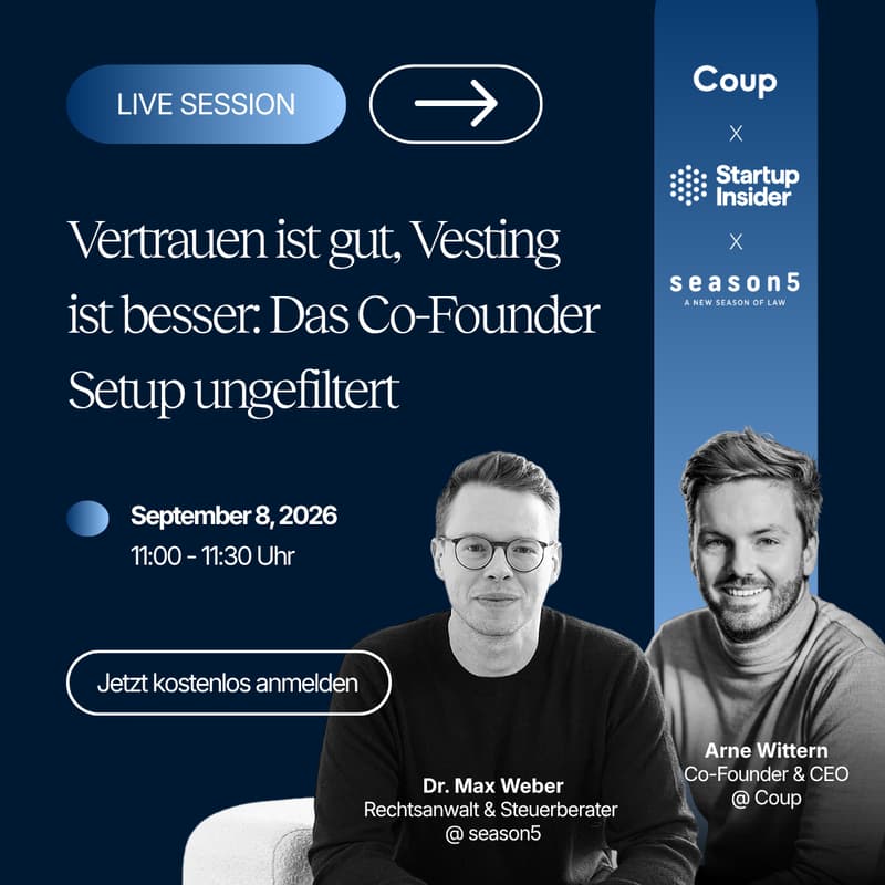 Cover Image for Vertrauen ist gut, Vesting ist besser: Das Co-Founder Setup ungefiltert