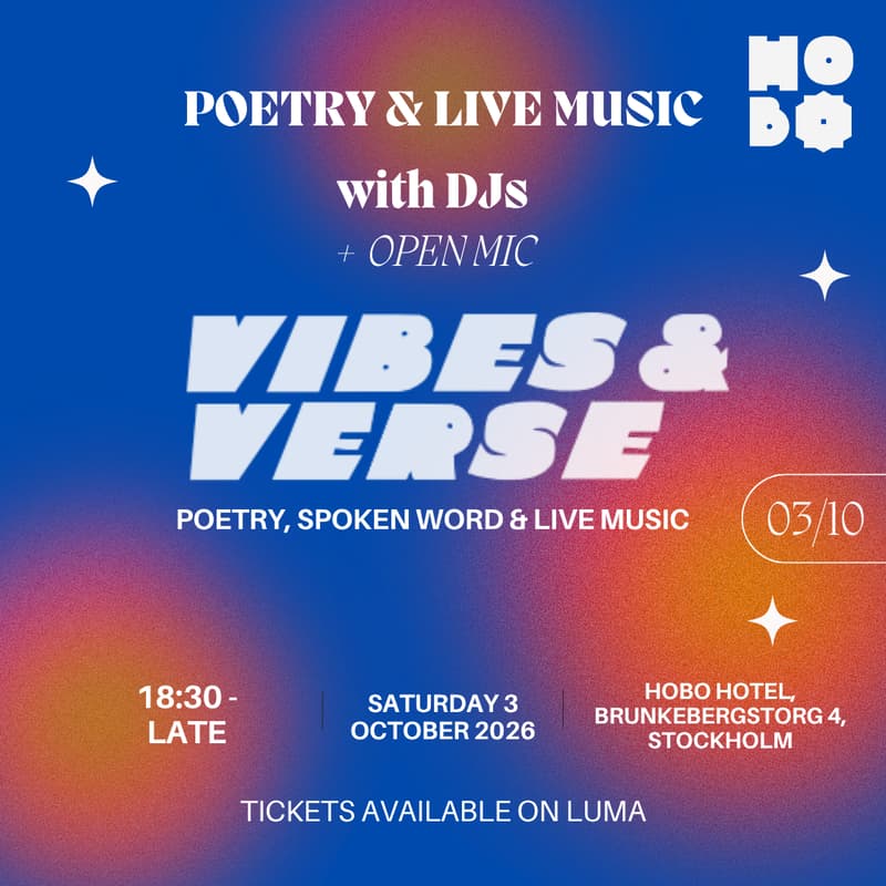 Cover Image for Vibes & Verse Oct 3rd @ Hobo Hotel