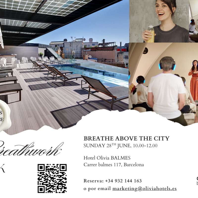 Cover Image for BREATHE ABOVE THE CITY Terrace Immersive Breathwork at Olivia Balmes 5* Hotel