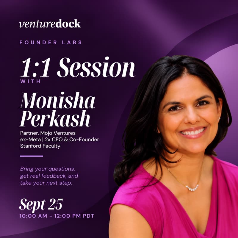 Cover Image for Founder Labs 1:1 Session with Monisha Perkash