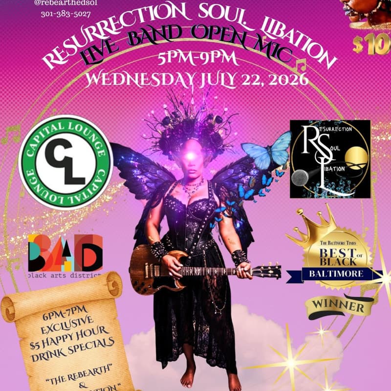 Cover Image for RESURRECTION SOUL LIBATION Live Band Open Mic
