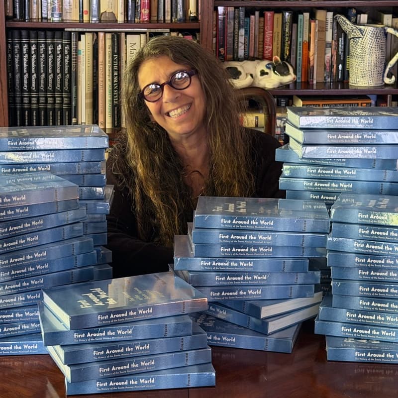Cover Image for Book talk and signing with Nina Fresco, author of First Around the World: The History of the Santa Monica Municipal Airport