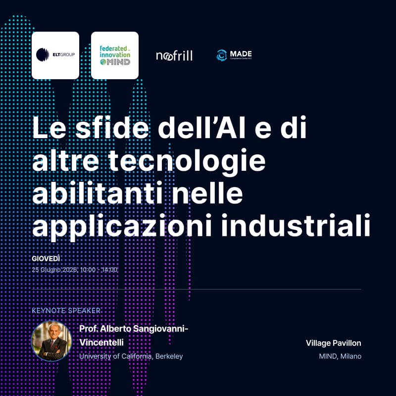 Cover Image for Le sfide dell’AI e di altre tecnologie abilitanti nelle applicazioni industriali | ELT Group - Prof. Sangiovanni-Vincentelli - AI XR AJP