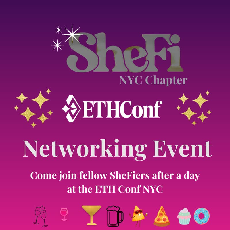 Cover Image for SheFi NYC Chapter is hosting a meet-up during ETHConf - NYC