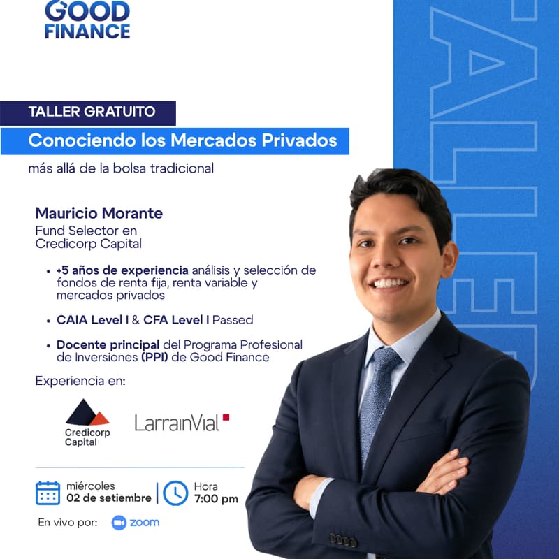Cover Image for Taller Gratuito | Conociendo los Mercados Privados: Mรกs allรก de la bolsa tradicional.