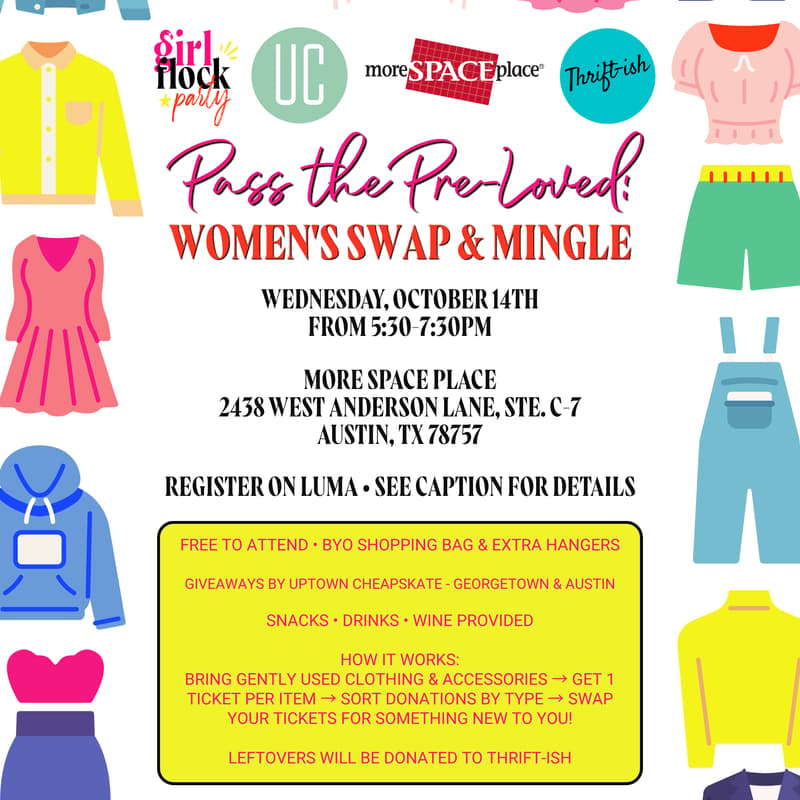 Cover Image for “Pass The Pre-Loved” Women’s Swap & Mingle with GFP