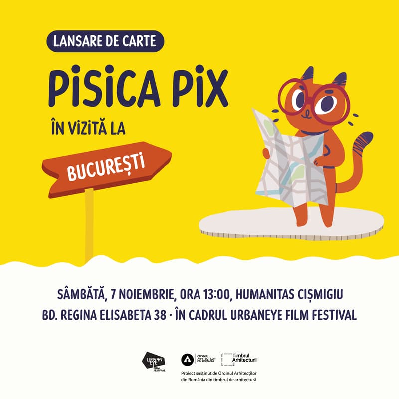 Imagine de copertă pentru Lansare de carte - Pisica Pix în vizită la București