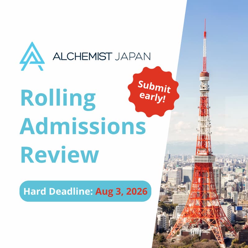 Cover Image for 🗼Applications Deadline Aug 3, 2026 | Alchemist Japan 2026