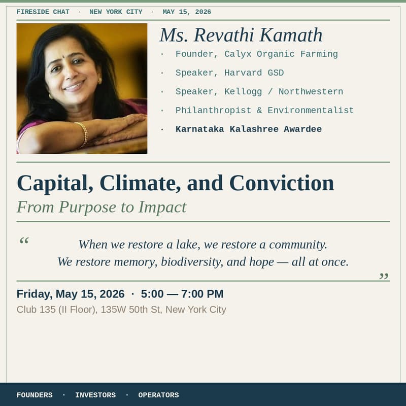 Cover Image for Capital, Climate, and Conviction w/ Ms. Revathi Kamath
