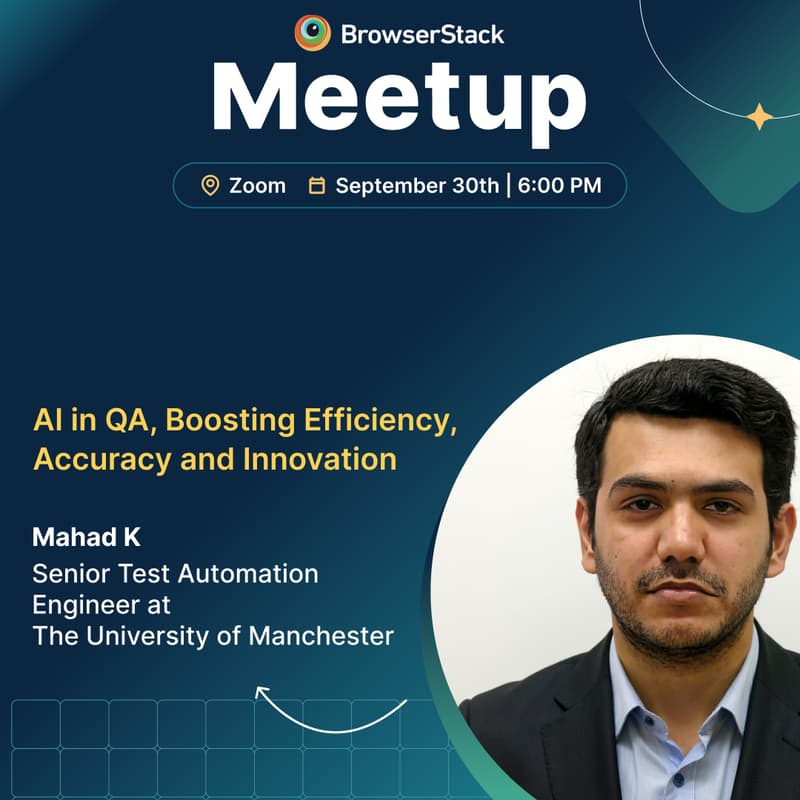 Cover Image for BrowserStack Meetup Manchester : AI in QA, Boosting Efficiency & Innovation