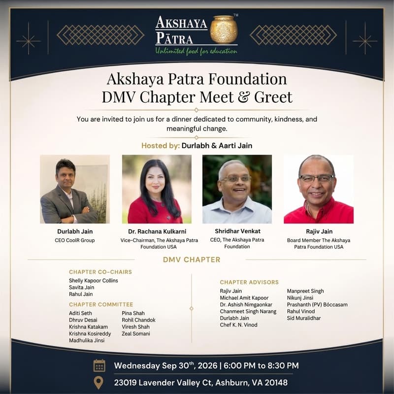 Cover Image for Akshaya Patra Foundation DMV Chapter Meet & Greet