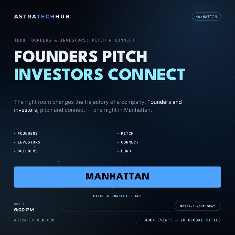 Cover Image for Tech Founders & Investors: Pitch & Connect I Manhattan, New York