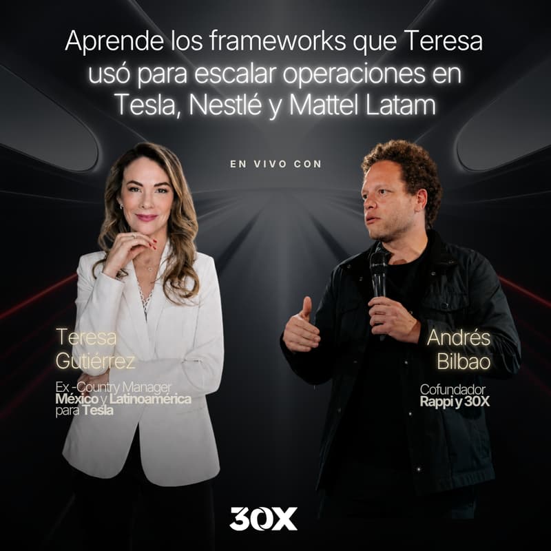 Cover Image for Masterclass 30x: Aprende los frameworks de operaciones de Tesla, Nestlé y Mattel con Teresa Gutierrez