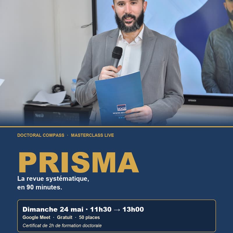 Cover Image for Doctoral Compass Live · La revue systématique avec PRISMA