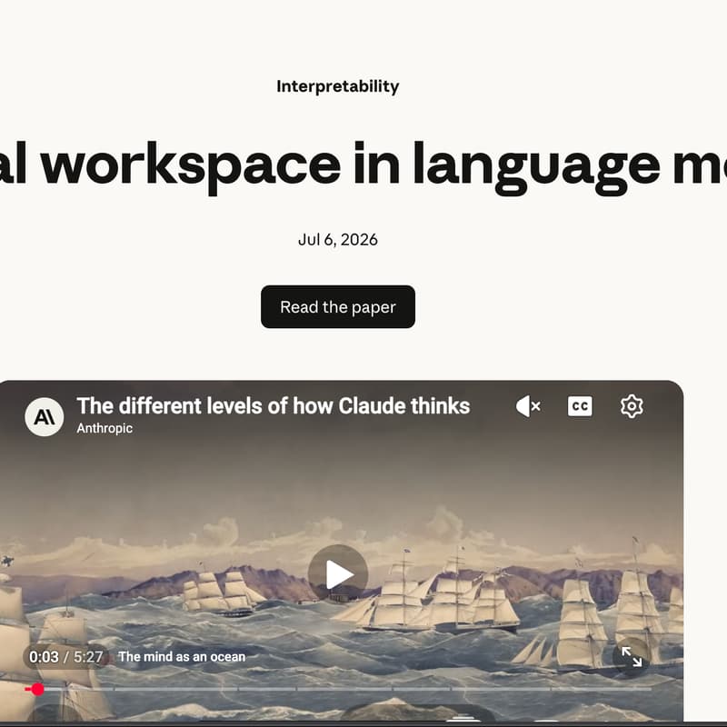Cover Image for Frontier Tower AI Paper Reading Club - Week 24 - A Global Workspace in Language Models