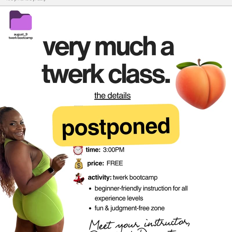 Cover Image for very much a twerk class.