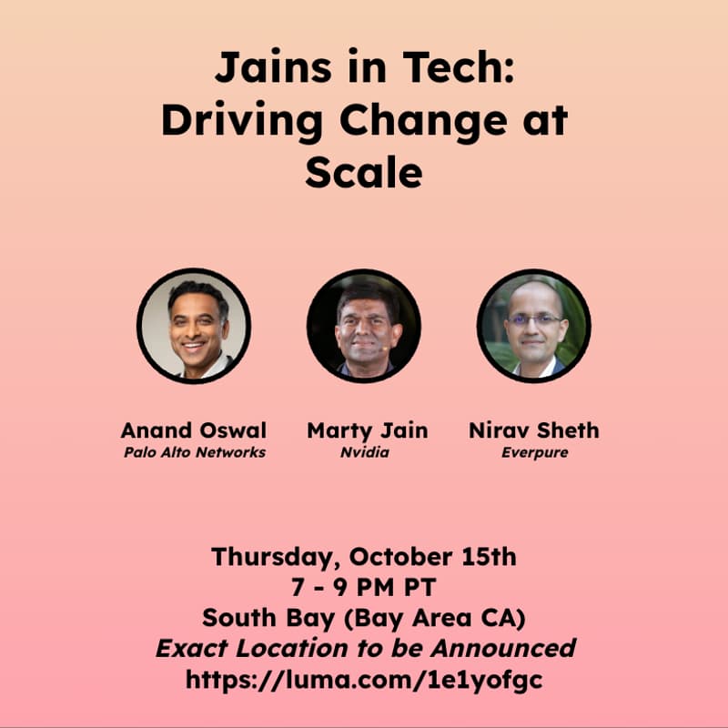 Cover Image for Jains in Tech (South Bay): Driving Change at Scale