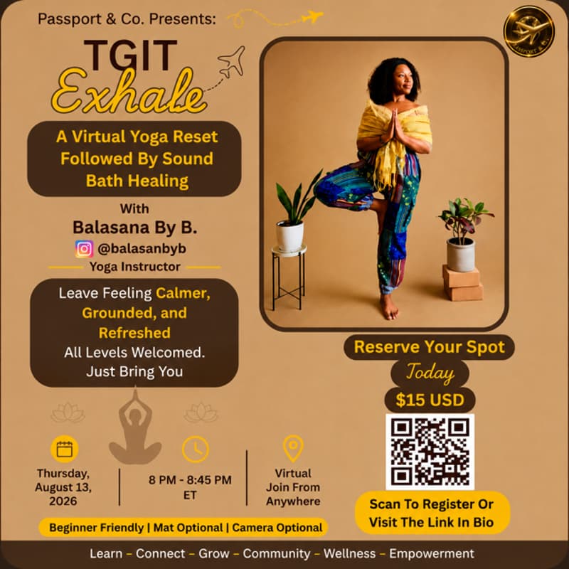 Cover Image for POSTPONED: TGIT: Exhale | A Virtual Yoga & Sound Bath Reset with Balasana By B