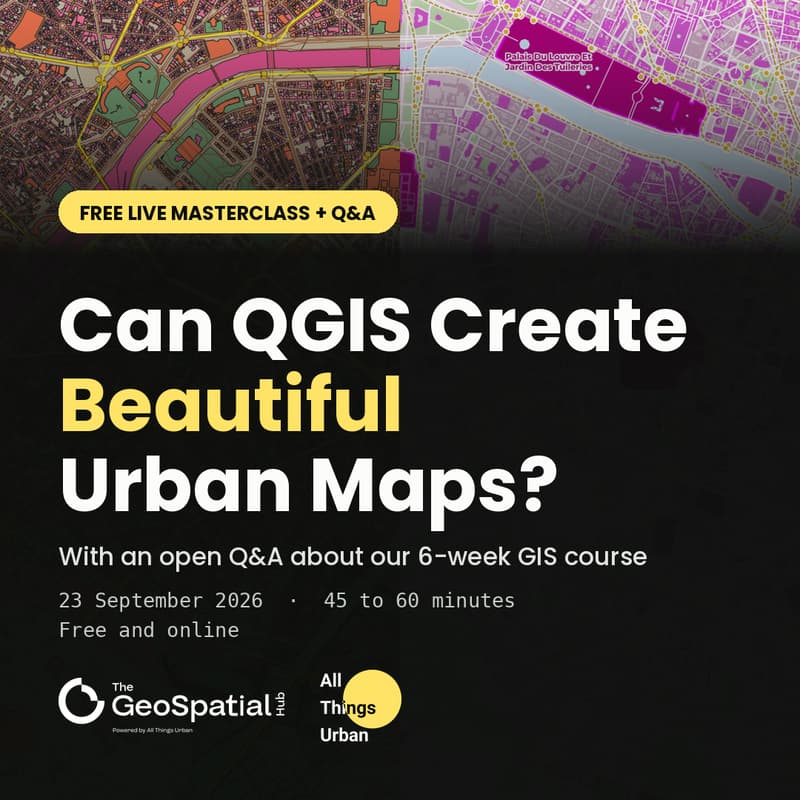 Cover Image for Can QGIS Create Beautiful Urban Maps? Live Masterclass + GIS Course Q&A