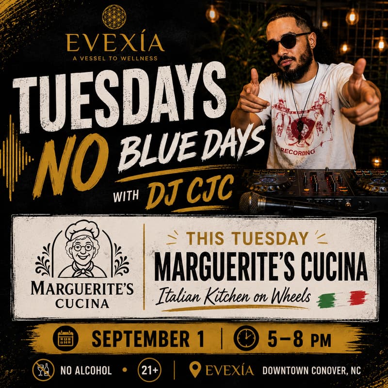 Cover Image for TUESDAYS = NO BLUE DAYS at EVEXÍA!