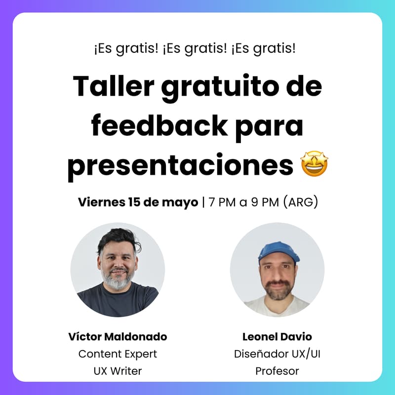 Cover Image for Taller gratuito de feedback para presentaciones 🤩
