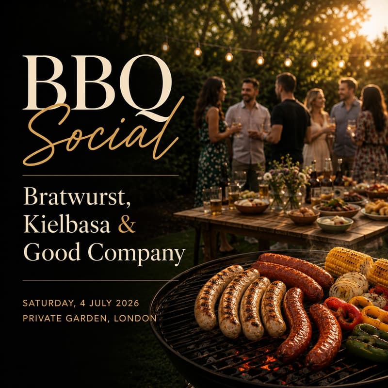 Cover Image for BBQ Social: Bratwurst, Kielbasa & Good Company