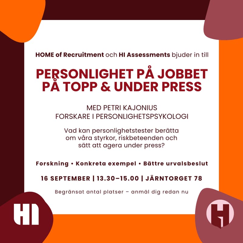 Cover Image for Personlighet på jobbet på topp & under press