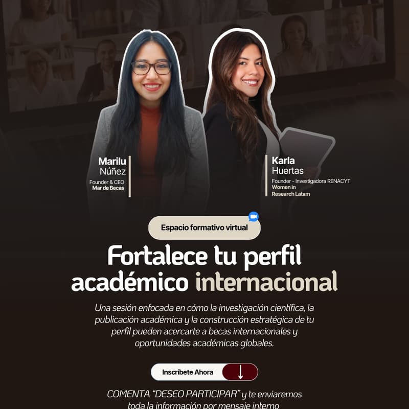 Cover Image for Registro de Participantes | Women in Research Latam × Mar de Becas