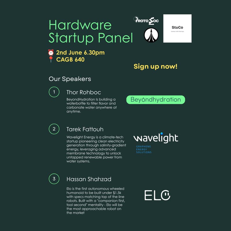Cover Image for Hardware Startup Panel w/ StuCo