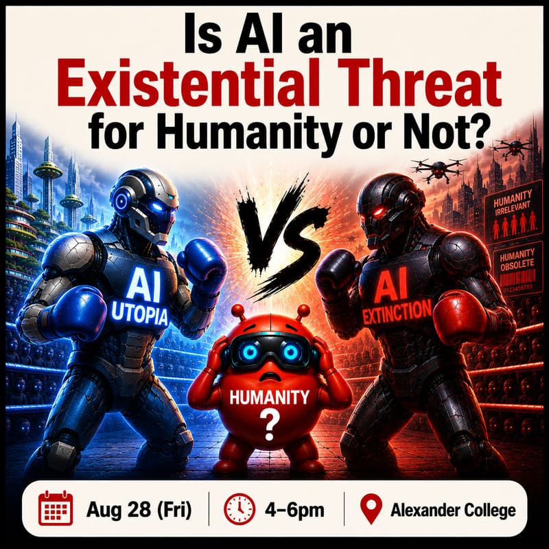 Cover Image for 🥽🧪⚡️ Is AI an Existential Threat or Not? What Must We Do Before It’s Too Late? 🤖🧠⚠️ (Community Debate)