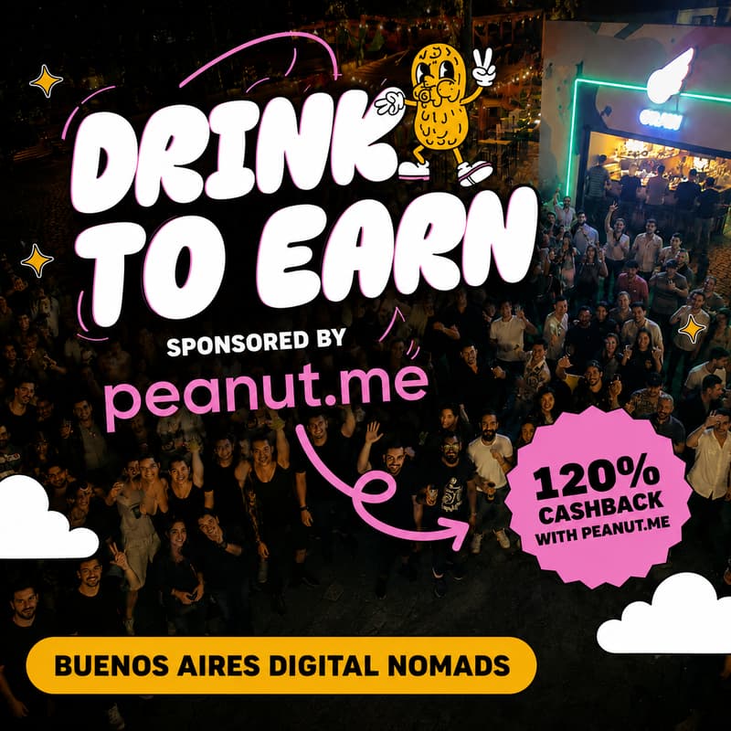 Cover Image for 🥜🍺 BA Digital Nomads x Peanut.me — Drink to Earn (120% Cashback) 💸