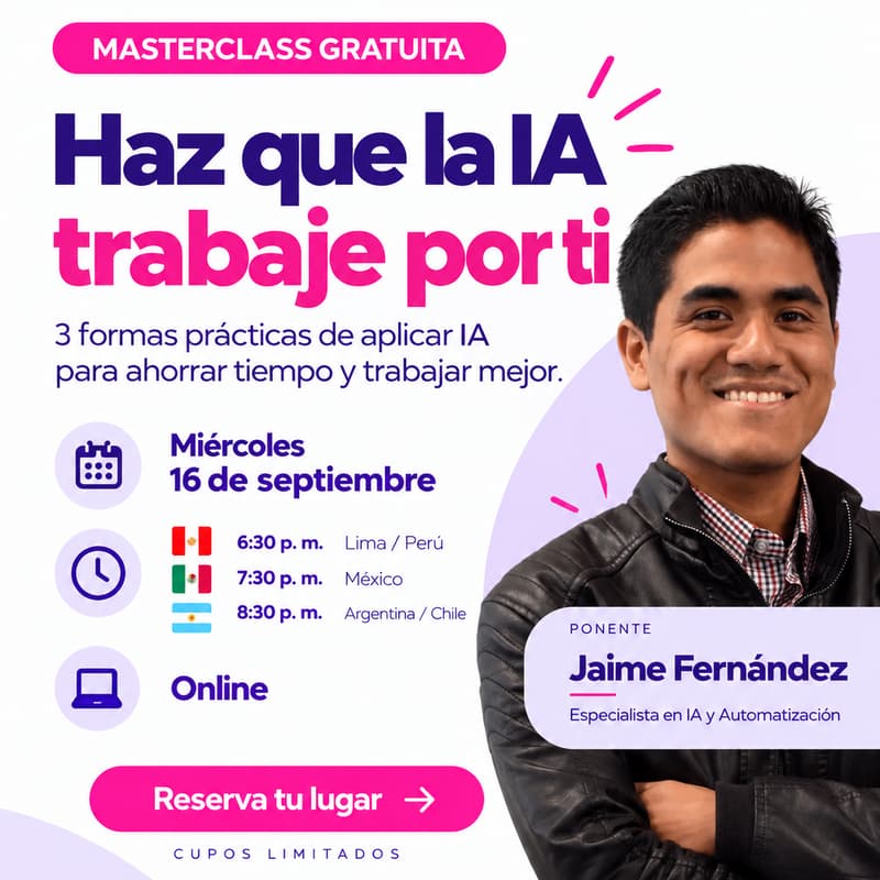 Cover Image for Masterclass Gratuita: Haz que la IA trabaje por ti🚀