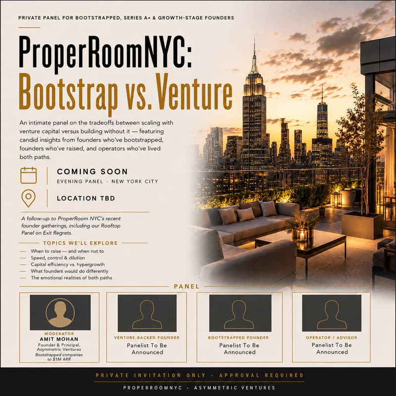 Cover Image for Bootstrap vs. Venture Founder Panel (ProperRoom NYC)